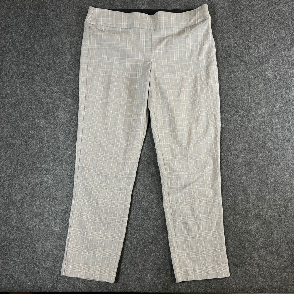 Ophelia Roe Grey Glen Plaid Pull On Dress Pants Womens Medium Business Casual